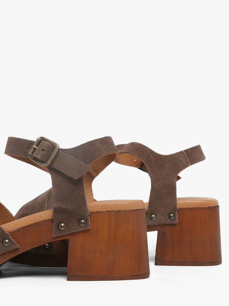 Sandales à Talon En Cuir Semerdjian Marron accessoires MICOL vue secondaire 2