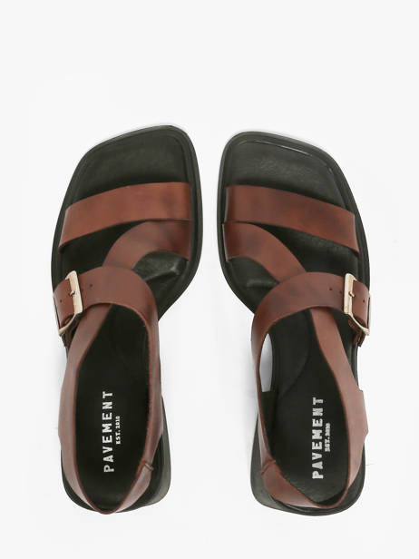 Sandales à Talon En Cuir Pavement Marron accessoires 25273 vue secondaire 3