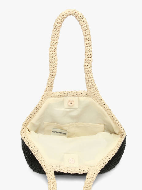 Sac Porté épaule Galets Papier Les tropeziennes Noir galets TZ02 vue secondaire 3