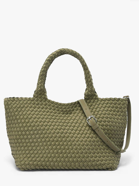 Sac Porté Main Tresse Nylon Knit & woven Vert tresse M2581 vue secondaire 3