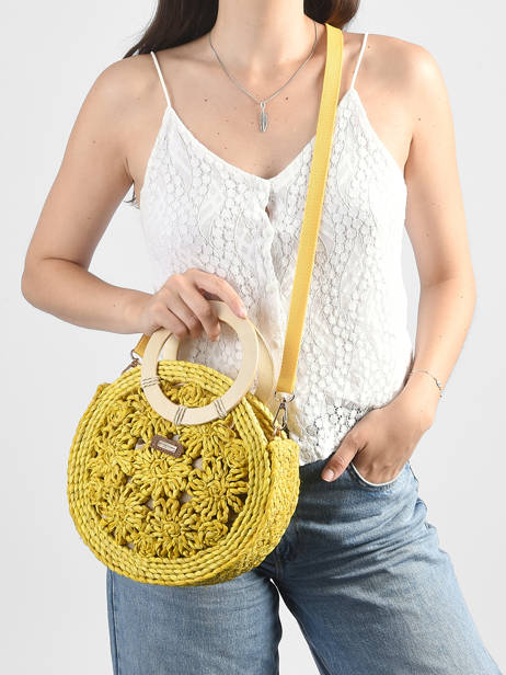 Sac Bandoulière Mediterranee Papier Les tropeziennes Jaune mediterranee TZ03 vue secondaire 1