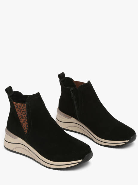 Sneakers Semelle Compensée En Cuir Remonte Noir accessoires 5 vue secondaire 1