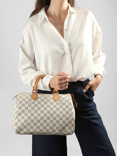 Preloved Louis Vuitton Handbag Speedy 30 Damier Azur Louis vuitton Blue second life DU1098 other view 1