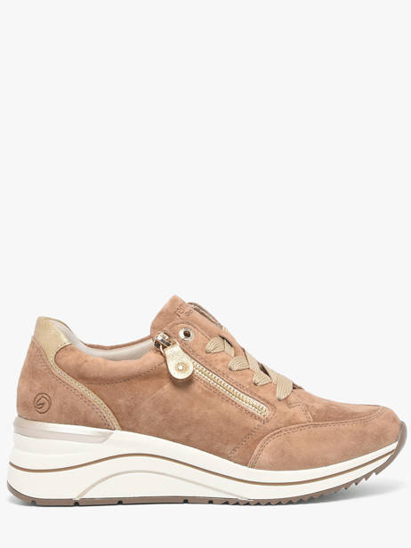 Sneakers Semelle Compensée En Cuir Remonte Beige accessoires 64