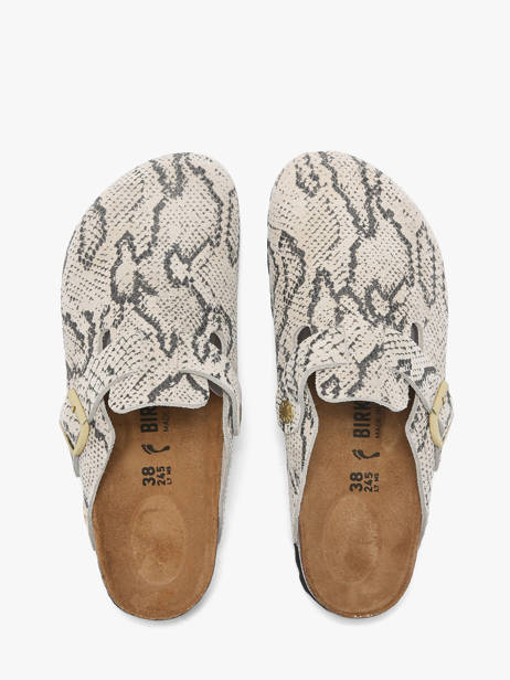 Mules En Cuir Birkenstock Gris accessoires 1033086 vue secondaire 3