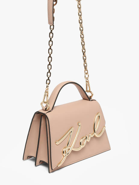 Sac Bandoulière K Signature Cuir Karl lagerfeld Rose k signature A1W30038 vue secondaire 2