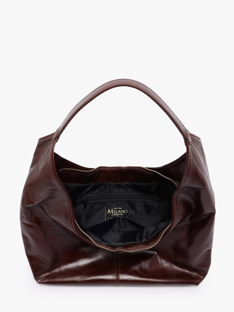 Sac Porté épaule Shiny Sauvage Cuir Milano Marron shiny sauvage SS26061 vue secondaire 3