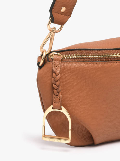 Sac Banane Torsade Cuir Etrier Marron torsade ETOS022M vue secondaire 2