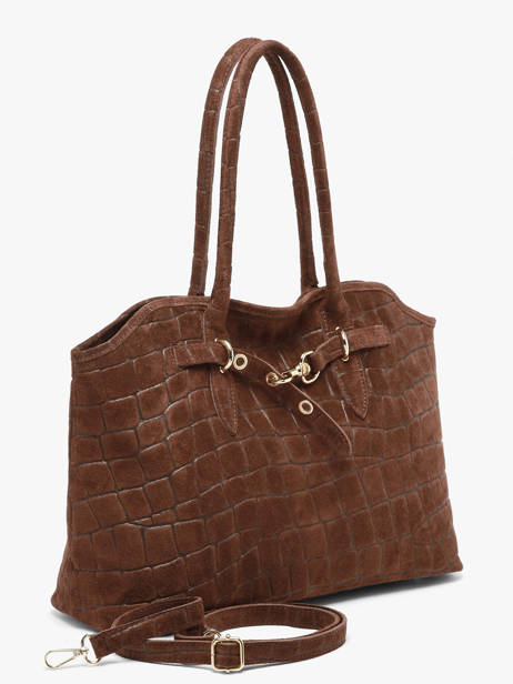 Cabas Velvet Croco Cuir Milano Marron velvet croco CV26063 vue secondaire 2