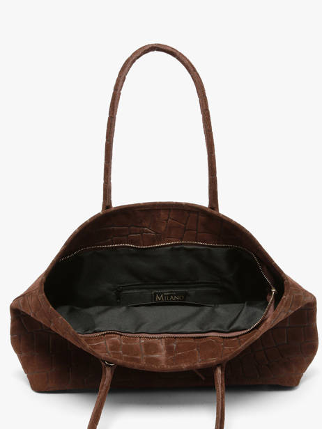 Cabas Velvet Croco Cuir Milano Marron velvet croco CV26063 vue secondaire 3