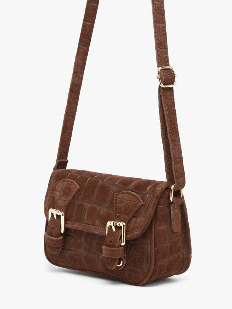 Sac Bandoulière Velvet Croco Cuir Milano Marron velvet croco CV26062 vue secondaire 2