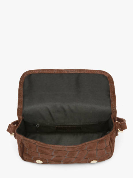 Sac Bandoulière Velvet Croco Cuir Milano Marron velvet croco CV26062 vue secondaire 3