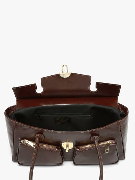 Baguette Shiny Sauvage Cuir Milano Marron shiny sauvage SS26063 vue secondaire 3