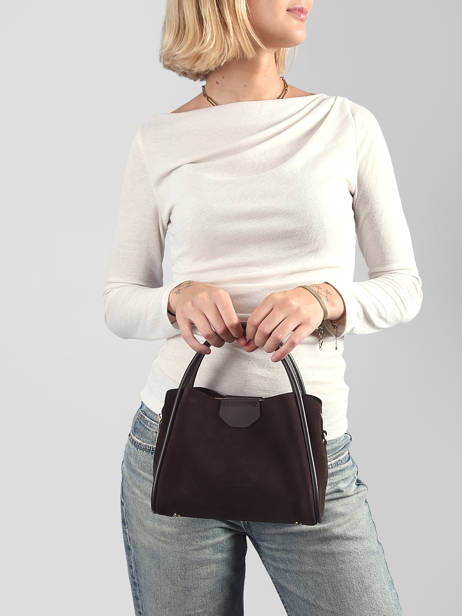 Sac Porté Main Suede Ida Cuir Lancaster Marron suede ida 100 vue secondaire 1