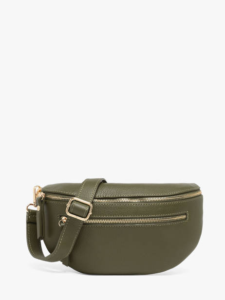 Sac Banane Cuir Milano Vert caviar CA23111O