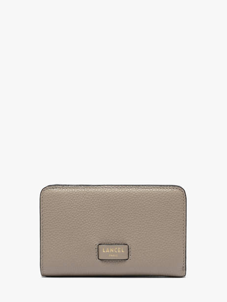 Portefeuille Rectangulaire Zippé Ninon Cuir Lancel Beige ninon A11123