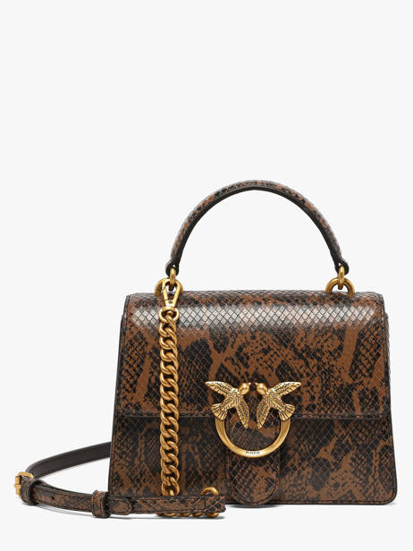 Sac Bandoulière Love Bag Icon Cuir Pinko Marron love bag icon 71A3E5