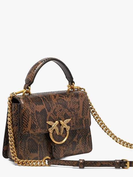 Sac Bandoulière Love Bag Icon Cuir Pinko Marron love bag icon 71A3E5 vue secondaire 1