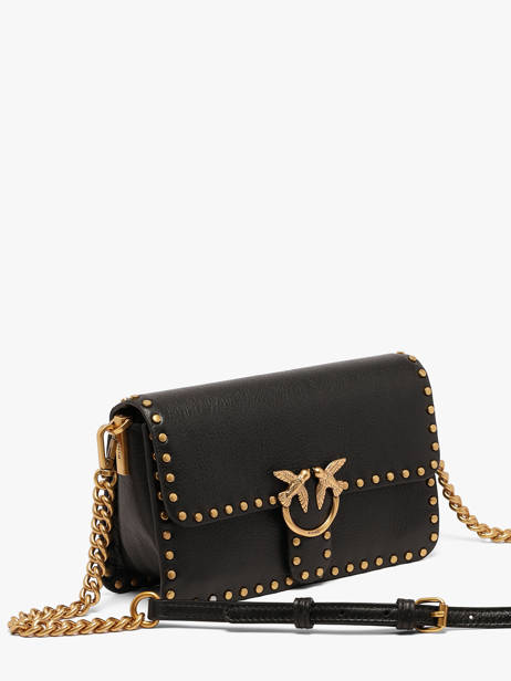 Sac Bandoulière Love Bag Icon Cuir Pinko Noir love bag icon 7665A2JG vue secondaire 1