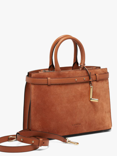 Sac Porté Main M Faubourg Daim Cuir Lancel Marron faubourg A14257 vue secondaire 1