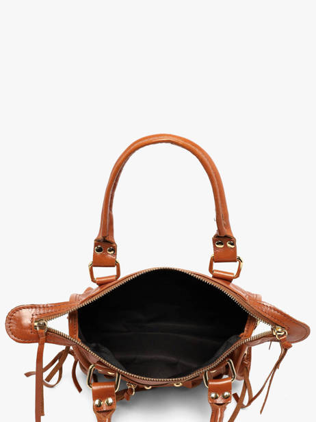 Sac Porté Main Shiny Sauvage Cuir Milano Marron shiny sauvage SS24093 vue secondaire 3