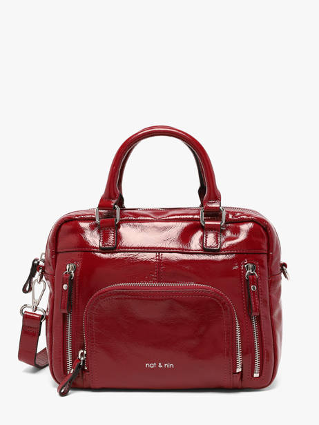 Sac Bandoulière Baby Macy Cuir Nat et nin Rouge vintage BABYMACY