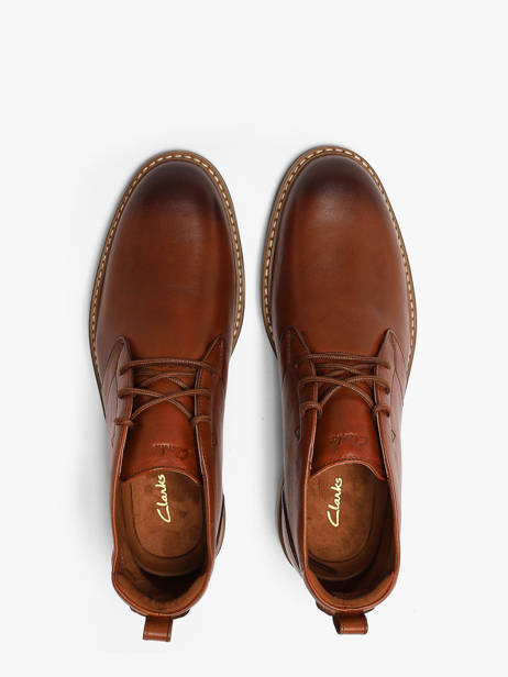 Bottines En Cuir Clarks Marron men 26320116 vue secondaire 3