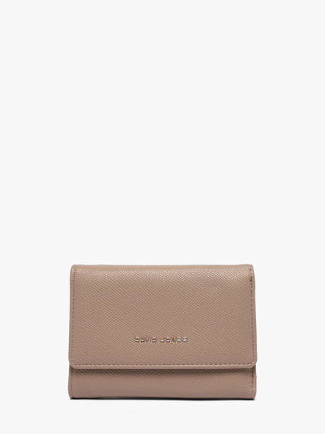 Portefeuille David jones Beige saffiano 2