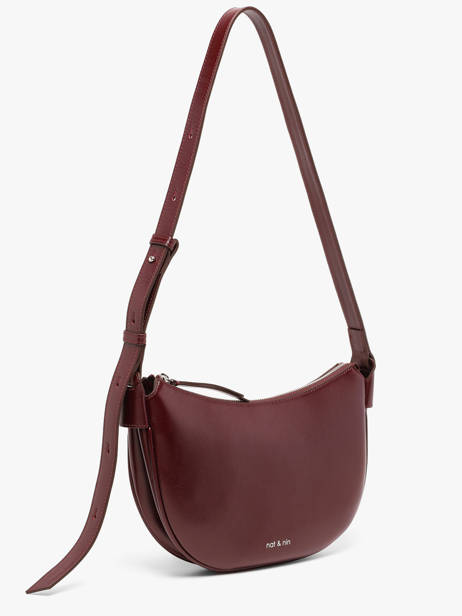 Sac Bandoulière Vintage Cuir Nat et nin Rouge vintage LUNE vue secondaire 3
