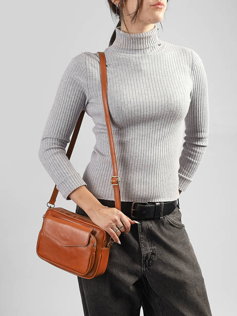 Sac Bandoulière Shiny Sauvage Cuir Milano Marron shiny sauvage SS25067 vue secondaire 1