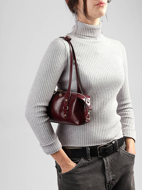 Sac Porté épaule Shiny Sauvage Cuir Milano Rouge shiny sauvage SS26065 vue secondaire 1