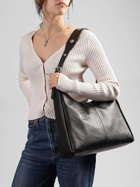 Sac Porté épaule Tina Cuir Lisse Nat et nin Noir vintage TINA vue secondaire 1