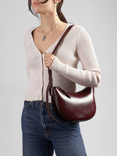 Sac Bandoulière Vintage Cuir Nat et nin Rouge vintage LUNE vue secondaire 1