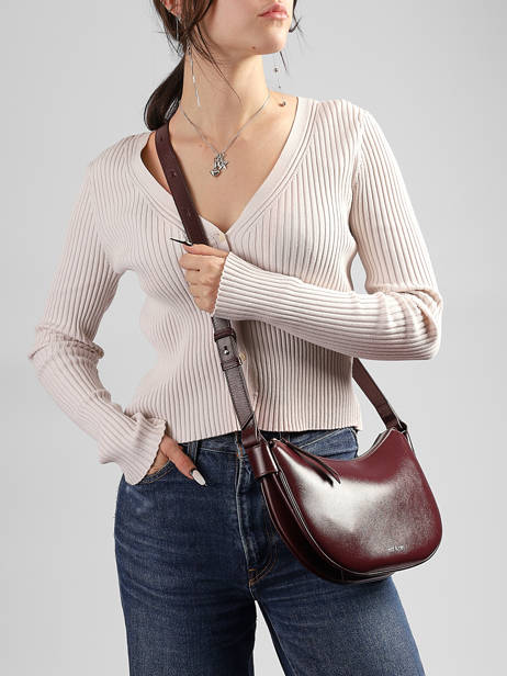 Sac Bandoulière Vintage Cuir Nat et nin Rouge vintage LUNE vue secondaire 2