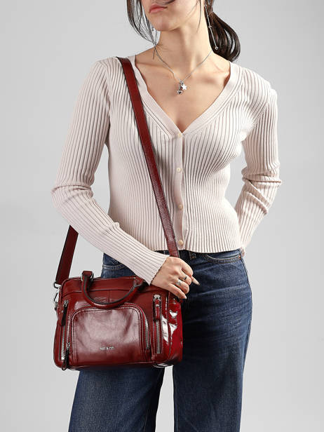 Sac Bandoulière Baby Macy Cuir Nat et nin Rouge vintage BABYMACY vue secondaire 1
