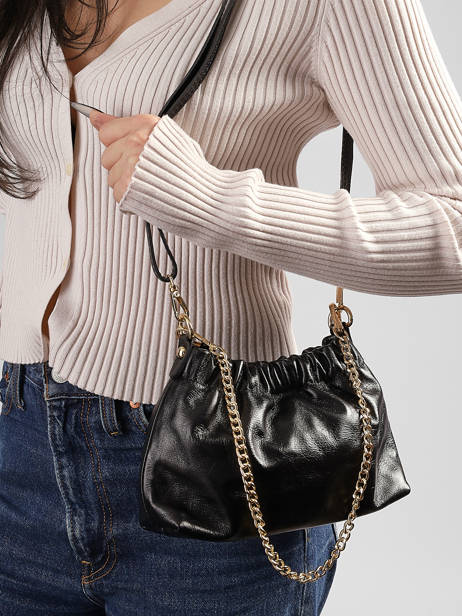 Sac Bandoulière Shiny Sauvage Cuir Milano Noir shiny sauvage SS26062 vue secondaire 1