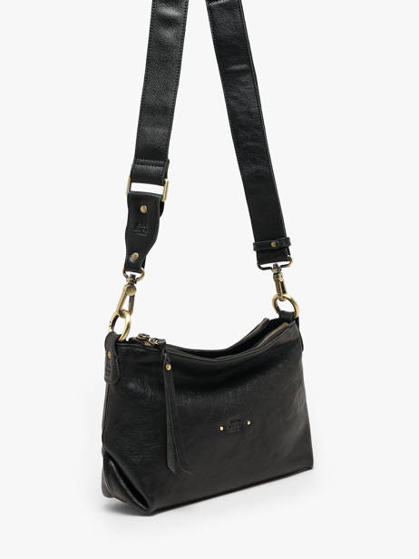 Sac Bandoulière Vintage Cuir Mila louise Noir vintage 3864CC vue secondaire 1