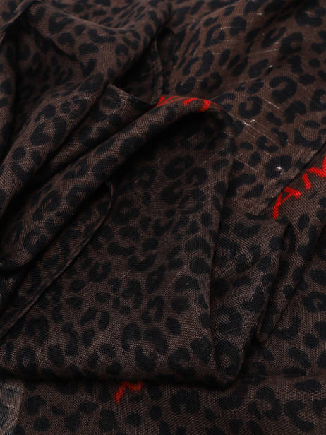 Foulard Sabri Léopard 90x90 Pieces Marron sabri 17164359 vue secondaire 1