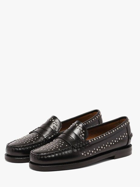 Mocassins Dan Studs En Cuir Cousu Main Sebago Noir women 78118KW vue secondaire 1