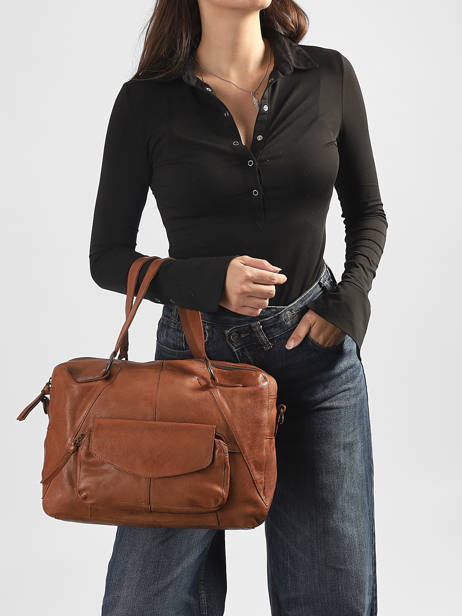Sac Shopping Fatima Cuir Pieces Marron fatima 17090746 vue secondaire 1