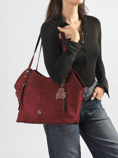 Sac Porté épaule Surpique Lulu castagnette Rouge surpique BAKI vue secondaire 1