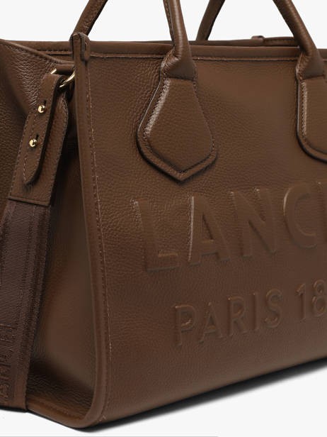 Cabas Zippé M Jour Cuir Lancel Marron jour A12996 vue secondaire 3