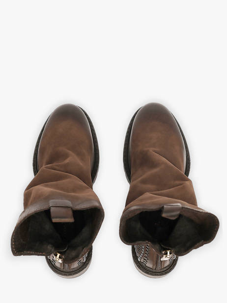 Bottines En Cuir Metisse Marron women MA1024 vue secondaire 3