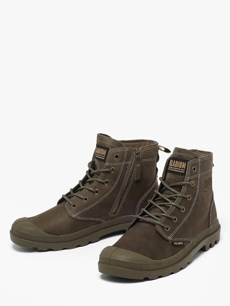 Bottines En Cuir Palladium Vert men 79502308 vue secondaire 1