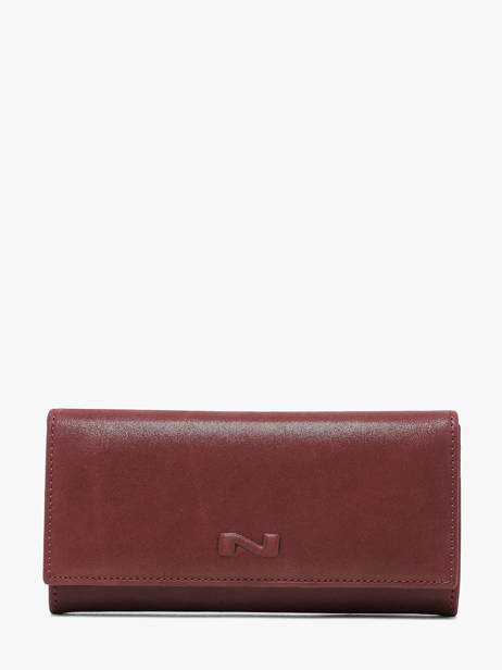 Portefeuille Glossy Cuir Nubuck Nathan baume Rouge dynasty NG