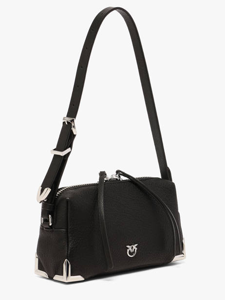 Sac Bandoulière Mini Bauletto Cuir Pinko Noir love bag soft 6967A3CX vue secondaire 3