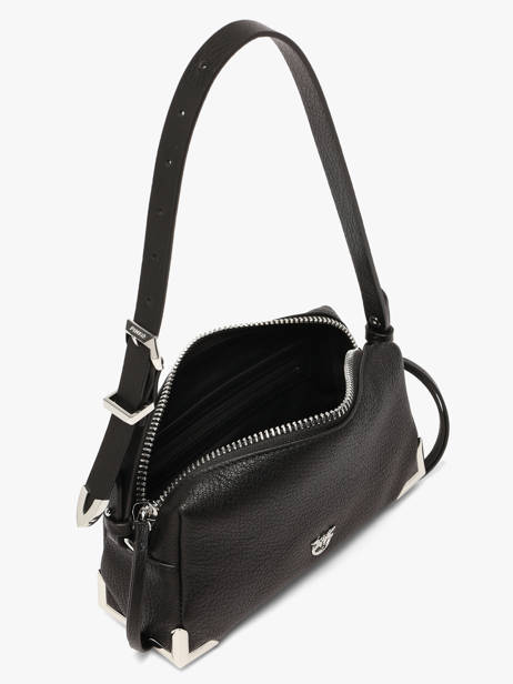 Sac Bandoulière Mini Bauletto Cuir Pinko Noir love bag soft 6967A3CX vue secondaire 5