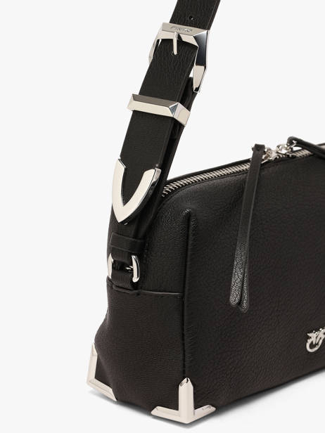 Sac Bandoulière Bauletto Cuir Pinko Noir love bag soft 6761A3CX vue secondaire 4