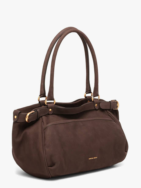 Grand Sac Lune En Cuir Nubuck Vanessa bruno Marron lune 3V40921 vue secondaire 2