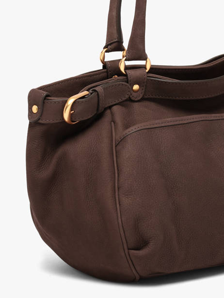Grand Sac Lune En Cuir Nubuck Vanessa bruno Marron lune 3V40921 vue secondaire 3